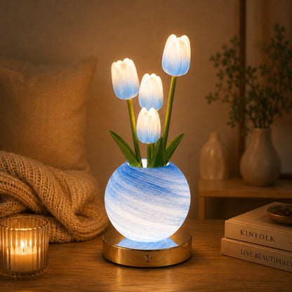 Lampara De Mesa Con Tulipanes